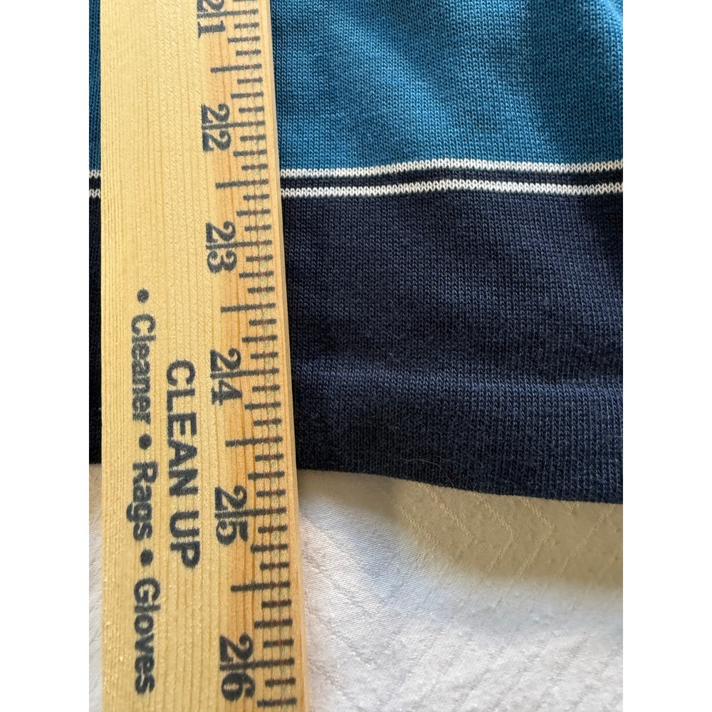 Vintage Royal Knight Mens Striped Rugby Shirt Blue Long Sleeve Made in USA M - Picture 7 of 9